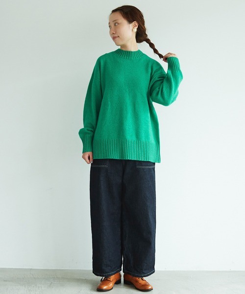 aimer le mieux（エメルミュー）の「aimer ラム/ナイロン 撚杢スタンドプルオーバー（ニット/セーター・レディース・ブルー/グリーン/その他/サーモンピンク/キナリ・FREE）」の22枚目の写真