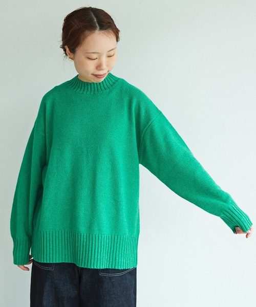 aimer le mieux（エメルミュー）の「aimer ラム/ナイロン 撚杢スタンドプルオーバー（ニット/セーター・レディース・ブルー/グリーン/その他/サーモンピンク/キナリ・FREE）」の17枚目の写真