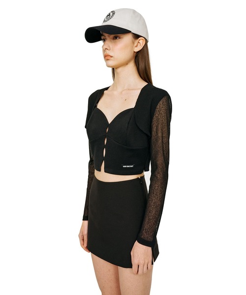 oddoneout(オッドワンアウト)の「A'GEM/9 × .kom『ODD ONE OUT/オッドワンアウト』Slit top&layerd bolero/レイヤードスリットトップ&ボレロ SET(カーディガン/ボレロ・レディース・ブラック・FREE)」の3枚目の写真