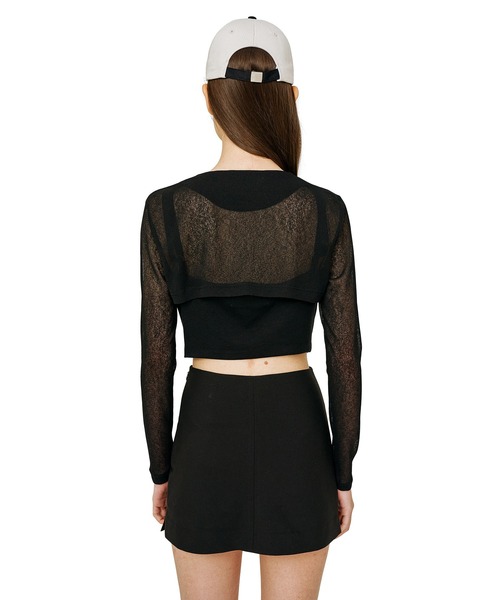 oddoneout(オッドワンアウト)の「A'GEM/9 × .kom『ODD ONE OUT/オッドワンアウト』Slit top&layerd bolero/レイヤードスリットトップ&ボレロ SET(カーディガン/ボレロ・レディース・ブラック・FREE)」の4枚目の写真