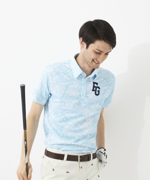 セール】【FILA GOLF:フィラゴルフ】ボタニカルリーフ柄半袖