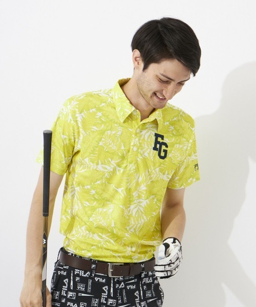 セール】【FILA GOLF:フィラゴルフ】ボタニカルリーフ柄半袖