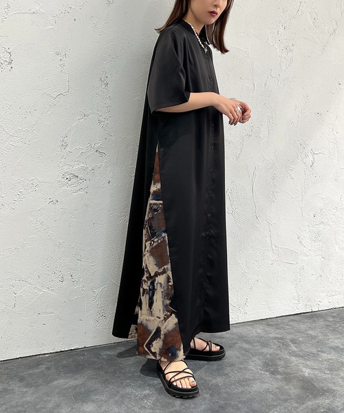apres jour mignon(アプレジュールミニョン)の「サイド切り替えプリントワンピース【ZOZOTOWN限定アイテム】(ワンピース・レディース・ブラック/ブラック系その他2/ブラック系その他・フリー/X-LARGE)」の12枚目の写真