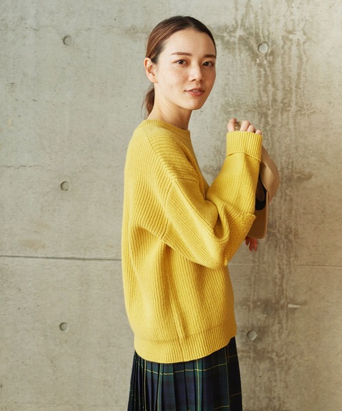 パーリッシィ　PAR ICI　ウール100 ハンドニット セーター　アイボリー パーリッシィ PAR ICI ウール100 ハンドニット セーター アイボリー