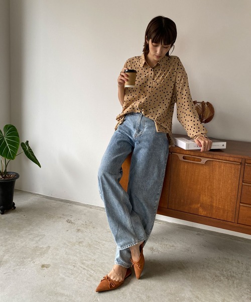 DONOBAN（ドノバン）の「ドットブラウス（シャツ/ブラウス・レディース・ホワイト/ブラック/ベージュ・F）」の18枚目の写真