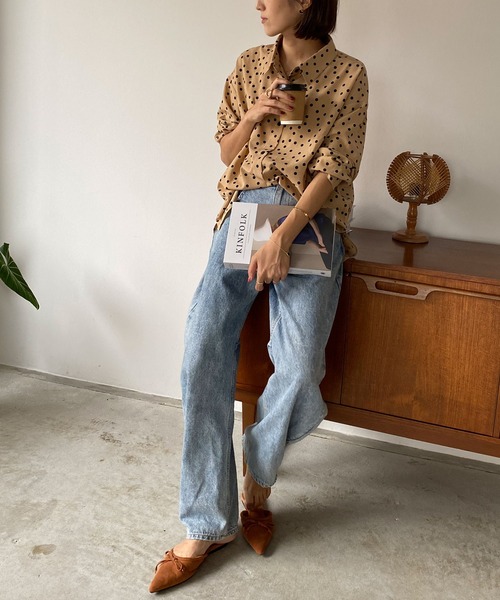 DONOBAN（ドノバン）の「ドットブラウス（シャツ/ブラウス・レディース・ホワイト/ブラック/ベージュ・F）」の16枚目の写真