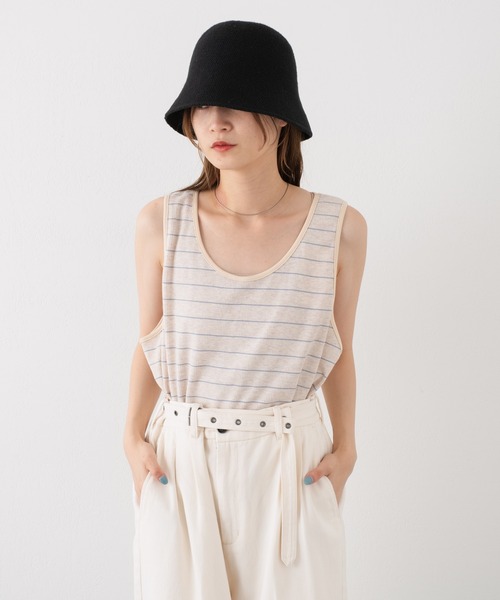 Kastane（カスタネ）の「【WHIMSIC】サーマルタンクトップ（タンクトップ・レディース・チャコールグレー/アイボリー/ミント・FREE）」の10枚目の写真