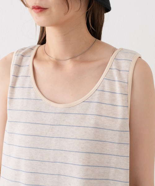 Kastane（カスタネ）の「【WHIMSIC】サーマルタンクトップ（タンクトップ・レディース・チャコールグレー/アイボリー/ミント・FREE）」の11枚目の写真