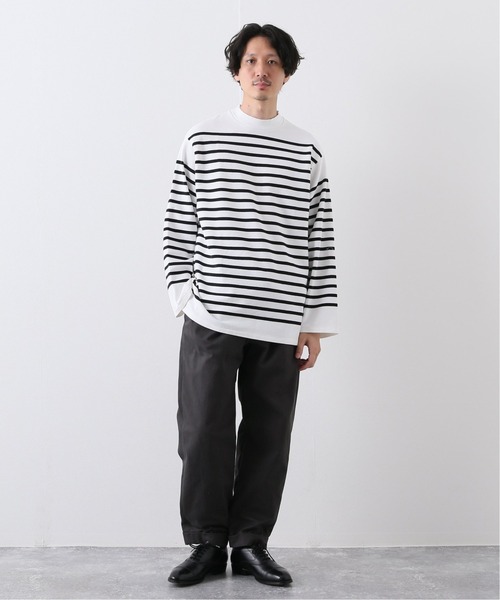 EDIFICE(エディフィス)の「【ETS.MATERIAUX / マテリオ】パネルボーダー モックネック(Tシャツ/カットソー・メンズ・ホワイト/スカイブルー・1/2/3)」の11枚目の写真