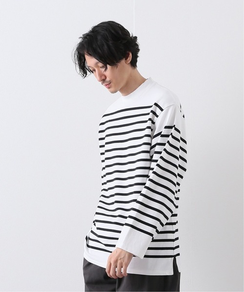 EDIFICE(エディフィス)の「【ETS.MATERIAUX / マテリオ】パネルボーダー モックネック(Tシャツ/カットソー・メンズ・ホワイト/スカイブルー・1/2/3)」の17枚目の写真