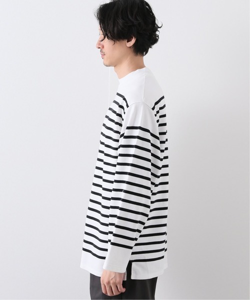 EDIFICE(エディフィス)の「【ETS.MATERIAUX / マテリオ】パネルボーダー モックネック(Tシャツ/カットソー・メンズ・ホワイト/スカイブルー・1/2/3)」の20枚目の写真