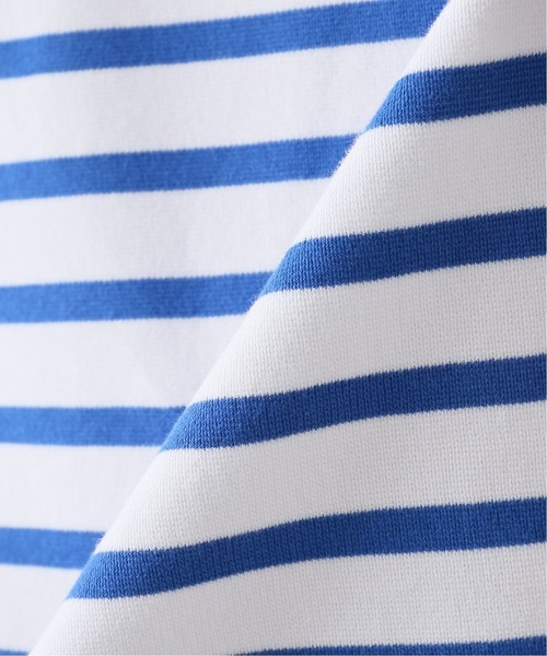 EDIFICE(エディフィス)の「【ETS.MATERIAUX / マテリオ】パネルボーダー モックネック(Tシャツ/カットソー・メンズ・ホワイト/スカイブルー・1/2/3)」の6枚目の写真