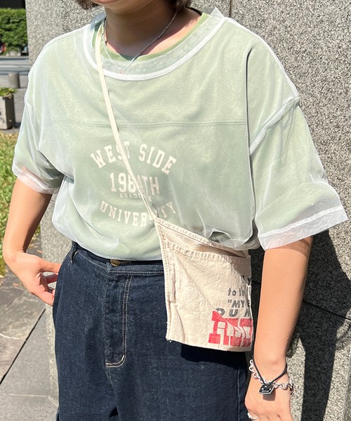 kutir（クティール）の「チュールシアーTシャツ（Tシャツ/カットソー・レディース・ホワイト/ライトブルー/ブラック・FREE）」の2枚目の写真