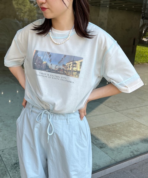 kutir（クティール）の「チュールシアーTシャツ（Tシャツ/カットソー・レディース・ホワイト/ライトブルー/ブラック・FREE）」の3枚目の写真