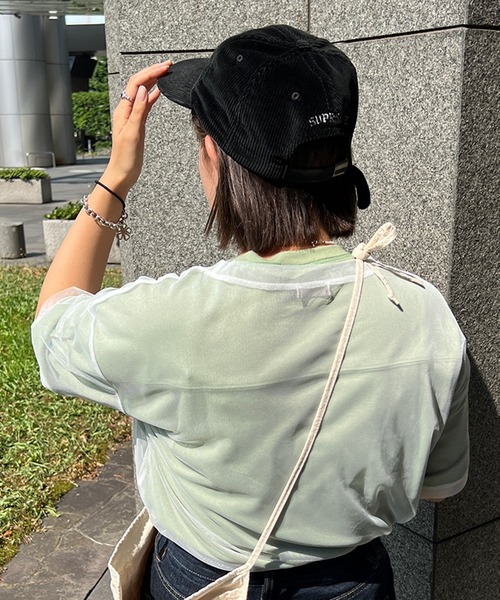 kutir（クティール）の「チュールシアーTシャツ（Tシャツ/カットソー・レディース・ホワイト/ライトブルー/ブラック・FREE）」の7枚目の写真