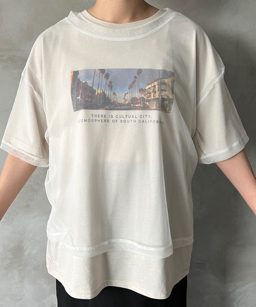 kutir（クティール）の「チュールシアーTシャツ（Tシャツ/カットソー・レディース・ホワイト/ライトブルー/ブラック・FREE）」の18枚目の写真