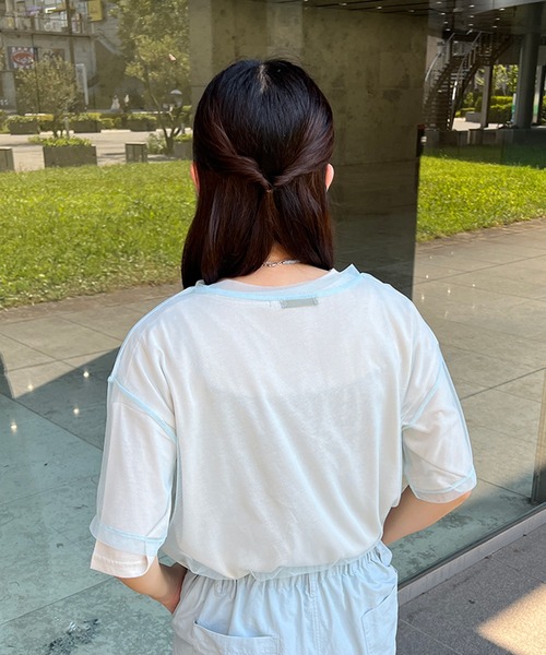 kutir（クティール）の「チュールシアーTシャツ（Tシャツ/カットソー・レディース・ホワイト/ライトブルー/ブラック・FREE）」の15枚目の写真