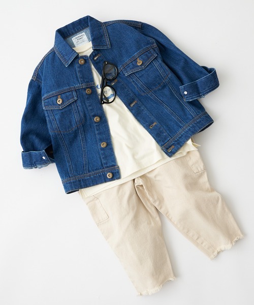 CIAOPANIC TYPY（チャオパニックティピー）の「【KIDS】甘織デニムGジャン（デニムジャケット・キッズ・ブラック/ネイビー・SMALL/MEDIUM/LARGE/X-LARGE/XX-LARGE）」の4枚目の写真