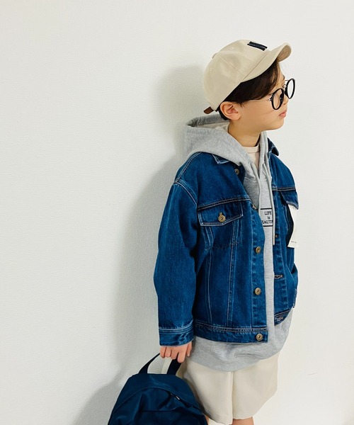 CIAOPANIC TYPY（チャオパニックティピー）の「【KIDS】甘織デニムGジャン（デニムジャケット・キッズ・ブラック/ネイビー・SMALL/MEDIUM/LARGE/X-LARGE/XX-LARGE）」の16枚目の写真