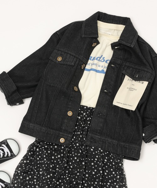 CIAOPANIC TYPY（チャオパニックティピー）の「【KIDS】甘織デニムGジャン（デニムジャケット・キッズ・ブラック/ネイビー・SMALL/MEDIUM/LARGE/X-LARGE/XX-LARGE）」の21枚目の写真