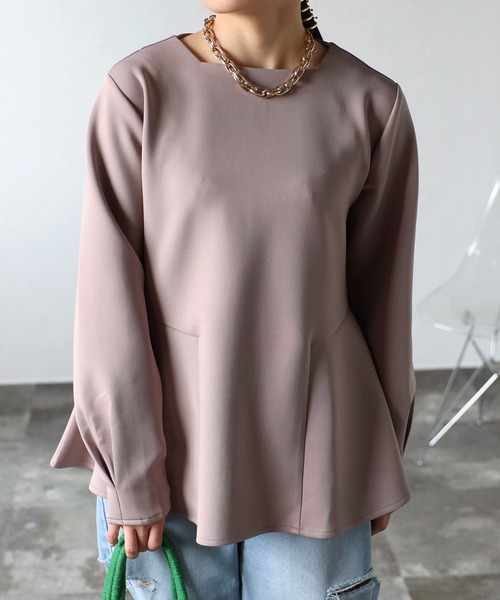 sakishimatokyo(サキシマトーキョー)の「切替チュニック(シャツ/ブラウス・レディース・グレイッシュベージュ/オフホワイト/ネイビー/ブラック・FREE)」の4枚目の写真