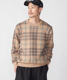 SHIPS | SHIPS:〈手洗い可能〉コットン カシミヤ チェック クルーネックニット(ニット/セーター)