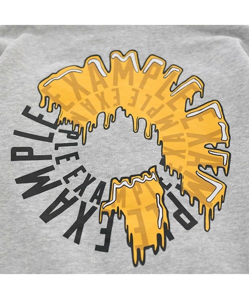 EXAMPLE（エグザンプル）の「EXAMPLY by EXAMPLE DRIP CIRCLE HOODIE for KIDS（パーカー・キッズ・ブラック/グレー・110/130）」の6枚目の写真