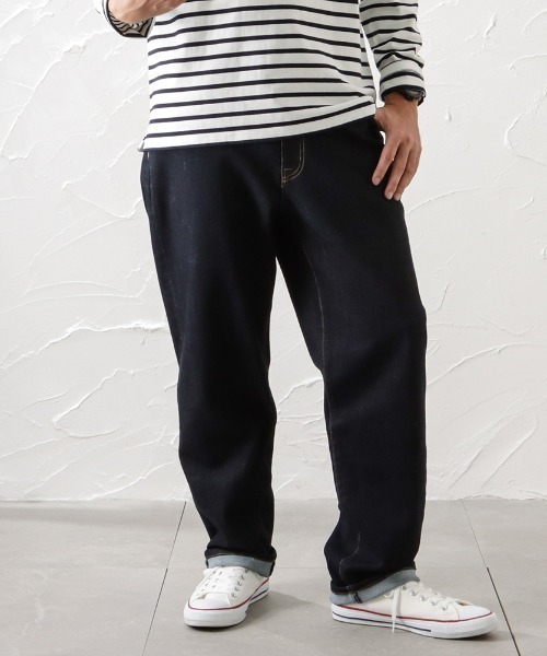 NAVY（ネイビー）の「毎日はきたくなるデニム「マイデニ」ROOSE STRAIGHT DENIM（デニムパンツ・メンズ・ワンウォッシュ/ブルー系・34inch/29inch/31inch/32inch/38inch/36inch/33inch/30inch/28inch）」の4枚目の写真