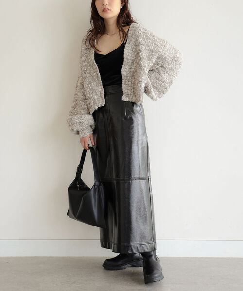 Ray BEAMS（レイビームス）の「RBS / ミックス スラブ ショート カーディガン（カーディガン/ボレロ・レディース・シルバー/ブラウン系その他3・ONE SIZE）」の7枚目の写真