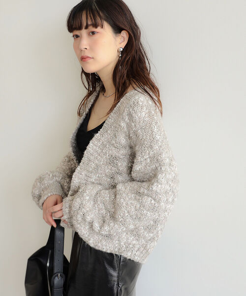 Ray BEAMS（レイビームス）の「RBS / ミックス スラブ ショート カーディガン（カーディガン/ボレロ・レディース・シルバー/ブラウン系その他3・ONE SIZE）」の5枚目の写真