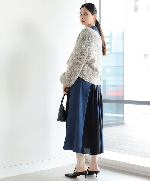 Ray BEAMS（レイビームス）の「RBS / ミックス スラブ ショート カーディガン（カーディガン/ボレロ・レディース・シルバー/ブラウン系その他3・ONE SIZE）」の9枚目の写真