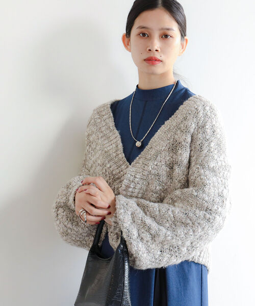 Ray BEAMS（レイビームス）の「RBS / ミックス スラブ ショート カーディガン（カーディガン/ボレロ・レディース・シルバー/ブラウン系その他3・ONE SIZE）」の10枚目の写真