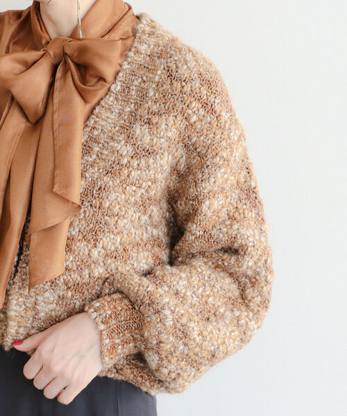 Ray BEAMS（レイビームス）の「RBS / ミックス スラブ ショート カーディガン（カーディガン/ボレロ・レディース・シルバー/ブラウン系その他3・ONE SIZE）」の15枚目の写真