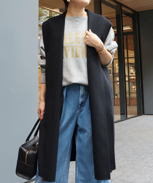 IENA（イエナ）の「Wフェイスデザインベスト（ベスト・レディース・ブラック/ベージュ・FREE）」の2枚目の写真