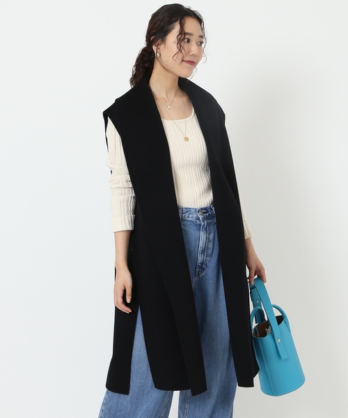 IENA（イエナ）の「Wフェイスデザインベスト（ベスト・レディース・ブラック/ベージュ・FREE）」の6枚目の写真