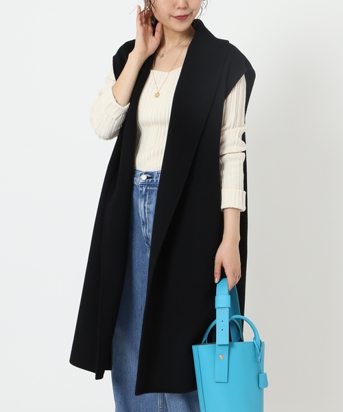 IENA（イエナ）の「Wフェイスデザインベスト（ベスト・レディース・ブラック/ベージュ・FREE）」の21枚目の写真