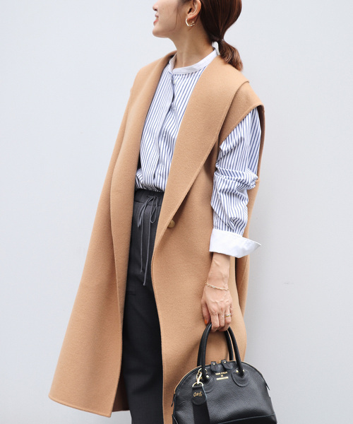 IENA（イエナ）の「Wフェイスデザインベスト（ベスト・レディース・ブラック/ベージュ・FREE）」の4枚目の写真