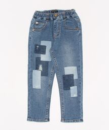 ストレッチデニムパッチワークパンツ