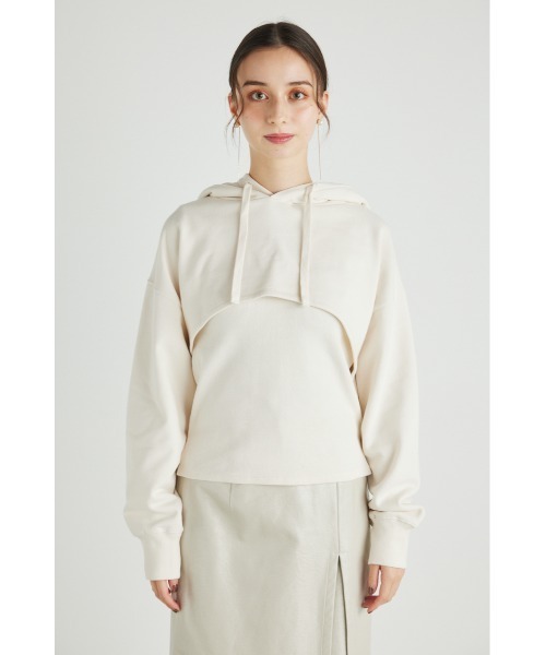 rienda（リエンダ）の「クロップドコンビスウェットトップス（スウェット・レディース・ブラック/アイボリー/ライトブラウン/オレンジ系その他・FREE）」の13枚目の写真