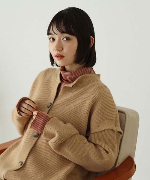 Crisp(クリスプ)の「【ZOZO限定】2wayモチニットカーディガン(カーディガン/ボレロ・レディース・ベージュ/グレー/アイボリー・FREE)」の1枚目の写真