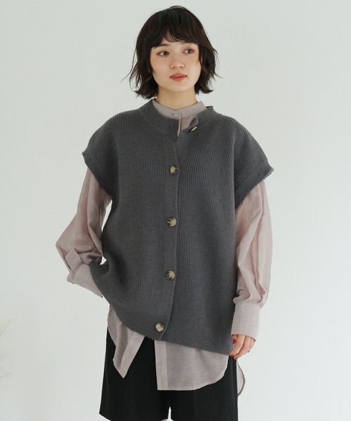 Crisp(クリスプ)の「【ZOZO限定】2wayモチニットカーディガン(カーディガン/ボレロ・レディース・ベージュ/グレー/アイボリー・FREE)」の2枚目の写真