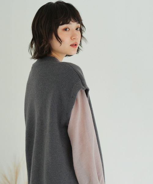 Crisp(クリスプ)の「【ZOZO限定】2wayモチニットカーディガン(カーディガン/ボレロ・レディース・ベージュ/グレー/アイボリー・FREE)」の8枚目の写真