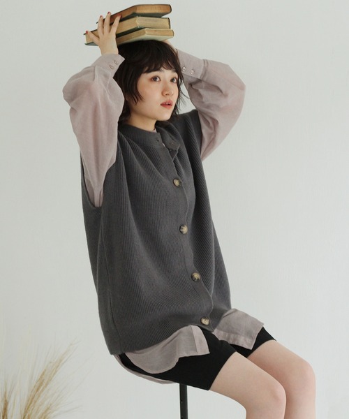 Crisp(クリスプ)の「【ZOZO限定】2wayモチニットカーディガン(カーディガン/ボレロ・レディース・ベージュ/グレー/アイボリー・FREE)」の9枚目の写真