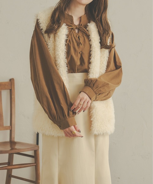 Ambre Neige(アンブルネージュ)の「レースアップボリュームシャツ/【WEB/EC限定商品】(シャツ/ブラウス・レディース・ベージュ/ダークブラウン/ライトブラウン・FREE)」の15枚目の写真