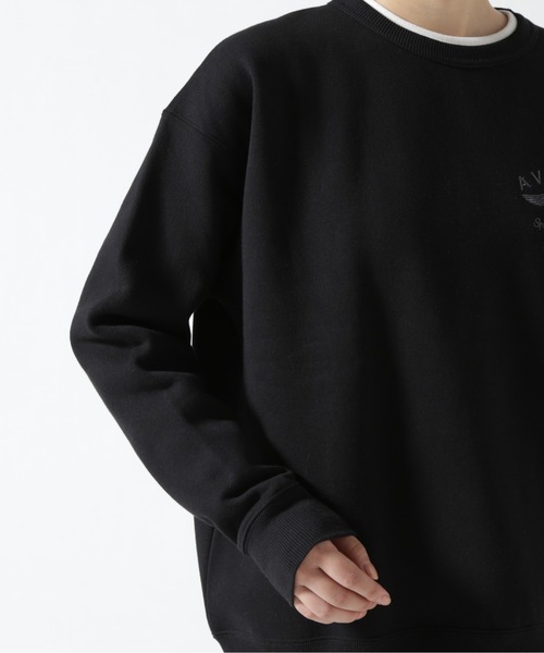 AVIREX（アヴィレックス）の「VARSITY LOGO CREW SWEAT/ バーシティーロゴクルースウェット（スウェット・レディース・ホワイト/ブラック/ライトブルーグレー・FREE）」の5枚目の写真