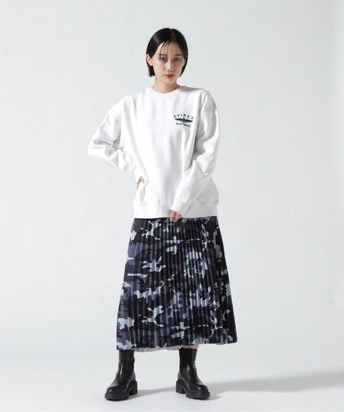 AVIREX（アヴィレックス）の「VARSITY LOGO CREW SWEAT/ バーシティーロゴクルースウェット（スウェット・レディース・ホワイト/ブラック/ライトブルーグレー・FREE）」の9枚目の写真