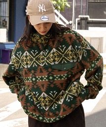 MONO-MART | 【retock's】フリースハーフボタン ビッグシルエットスナッププルオーバー(スウェット)