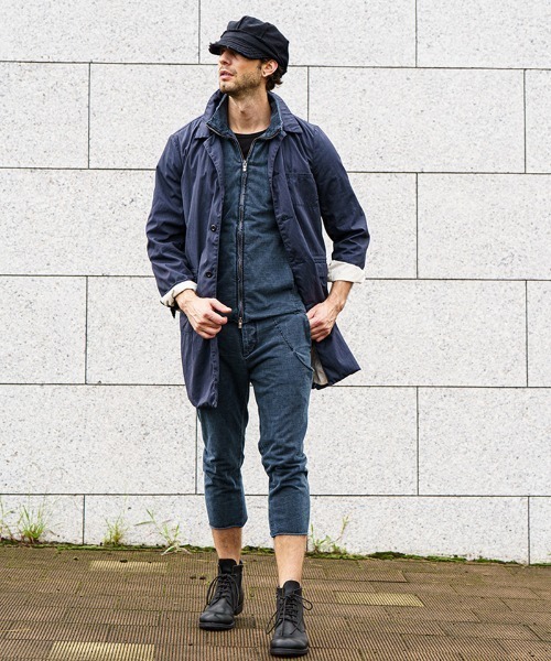 wjk(ダヴルジェイケイ)の「mcg3136- cut-off stand collar vest ベスト(ベスト・メンズ・ライトグレー/インディゴブルー/ブラック・S/M/L/XL)」の6枚目の写真