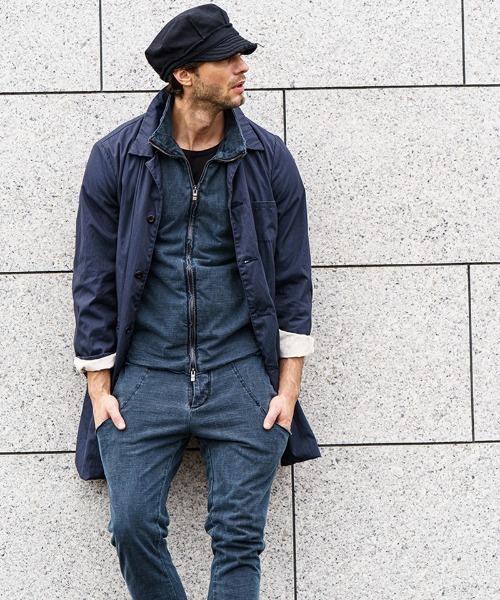 wjk(ダヴルジェイケイ)の「mcg3136- cut-off stand collar vest ベスト(ベスト・メンズ・ライトグレー/インディゴブルー/ブラック・S/M/L/XL)」の7枚目の写真