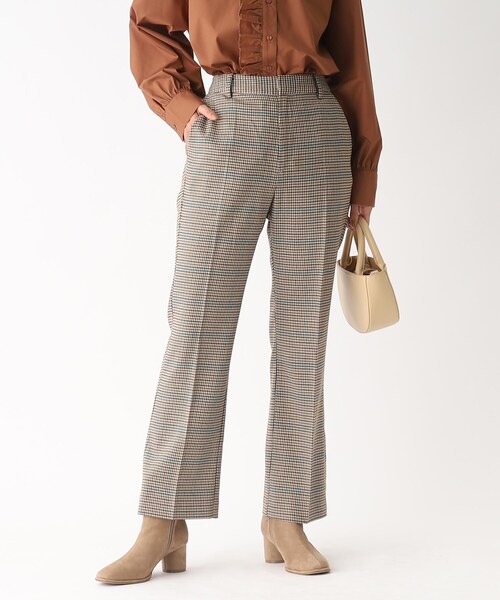 OPAQUE.CLIP（オペークドットクリップ）の「◆【C】チェックセミフレアパンツ（その他パンツ・レディース・ダークブラウン系1/グレー系1・34/36/40/38）」の2枚目の写真